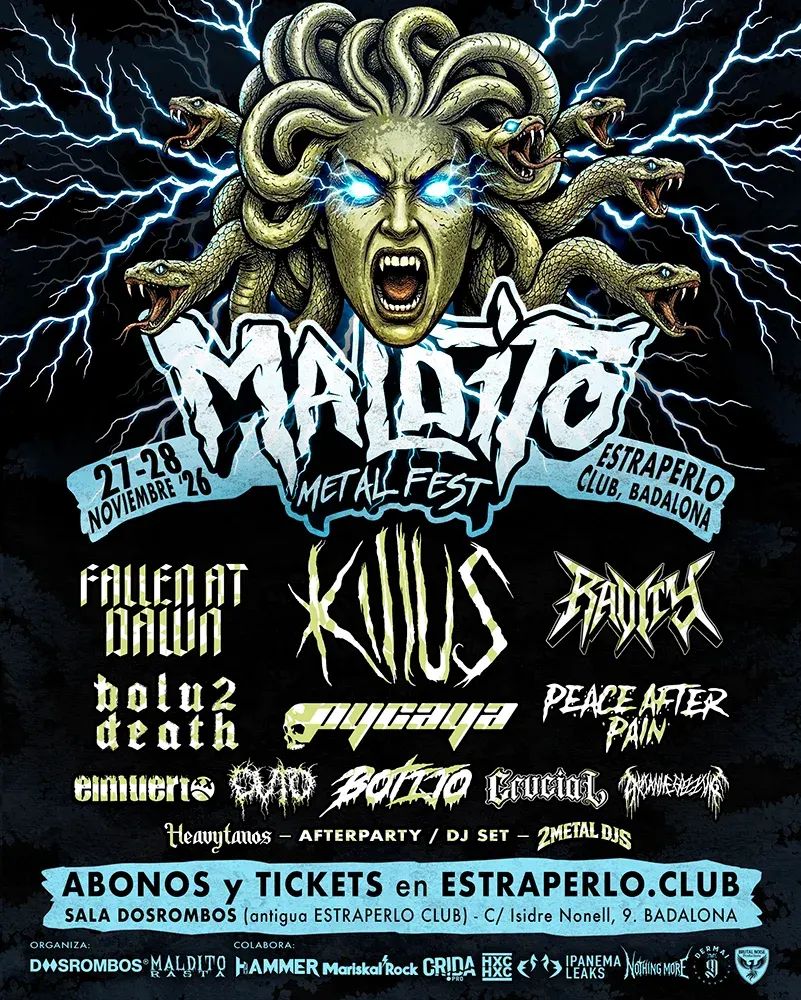 Cartel completo de Maldito Metal Fest 2026 en Estraperlo, Badalona