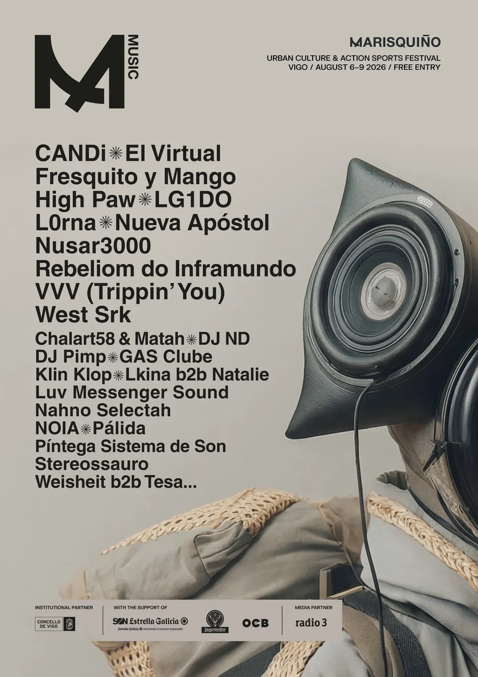 Marisquiño 2026 music line-up poster