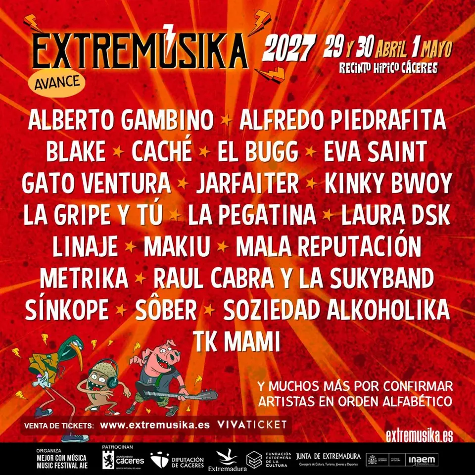 First line-up preview for Extremúsika 2027