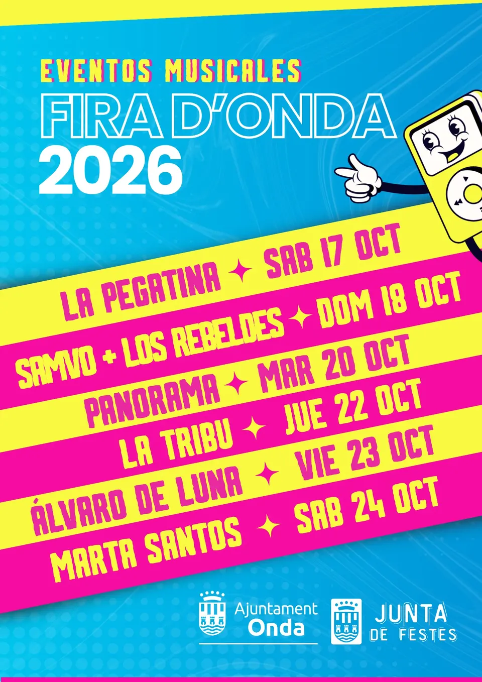 Official poster for the six music events at Fira d’Onda 2026