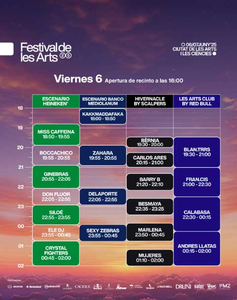 horarios-les-arts-2025-Viernes