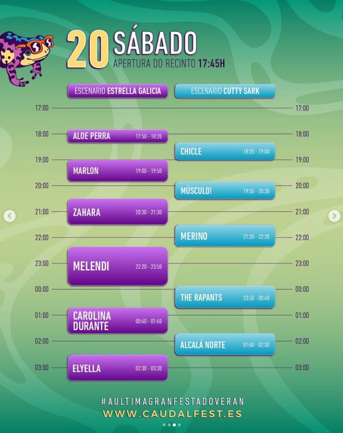 Caudal Fest 2025 horarios Sabado