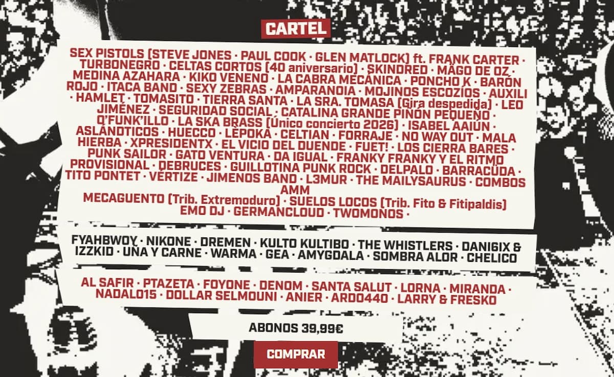 Cartel oficial de Viña Rock 2026 para la noticia sobre el cierre del cartel en Villarrobledo