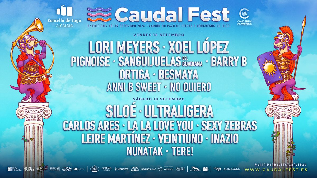 Cartel completo por días de Caudal Fest 2026 en Lugo
