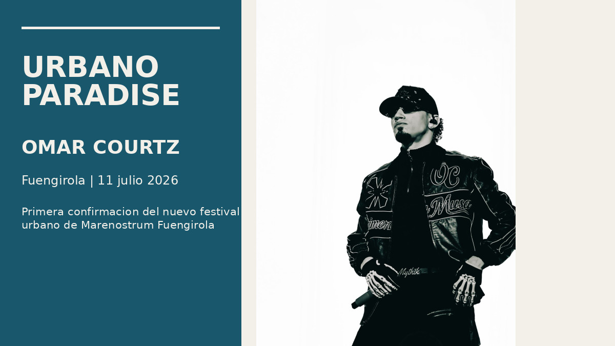 Omar Courtz en visual horizontal de Urbano Paradise 2026
