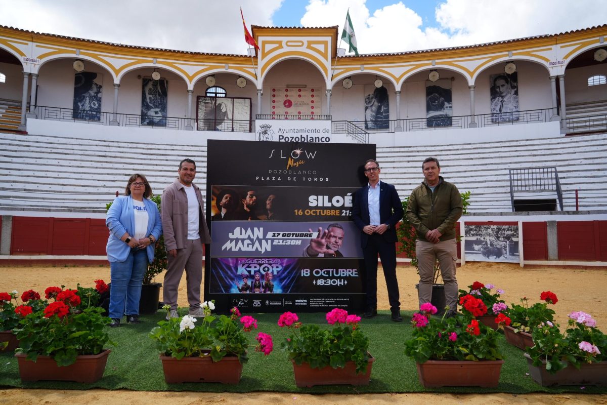 Cartel de Slow Music Pozoblanco 2026 con Siloé, Juan Magán y K-pop