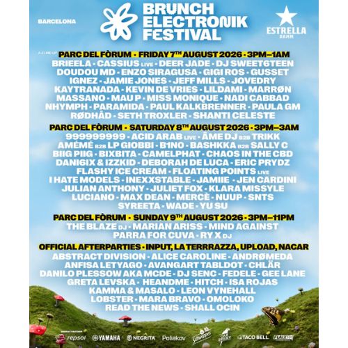 Cartel de Brunch Electronik Festival Barcelona 2026 en Parc del Forum