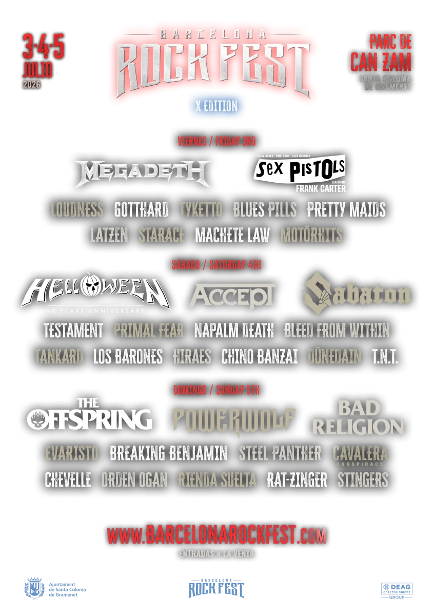 Cartel avance de Barcelona Rock Fest 2026