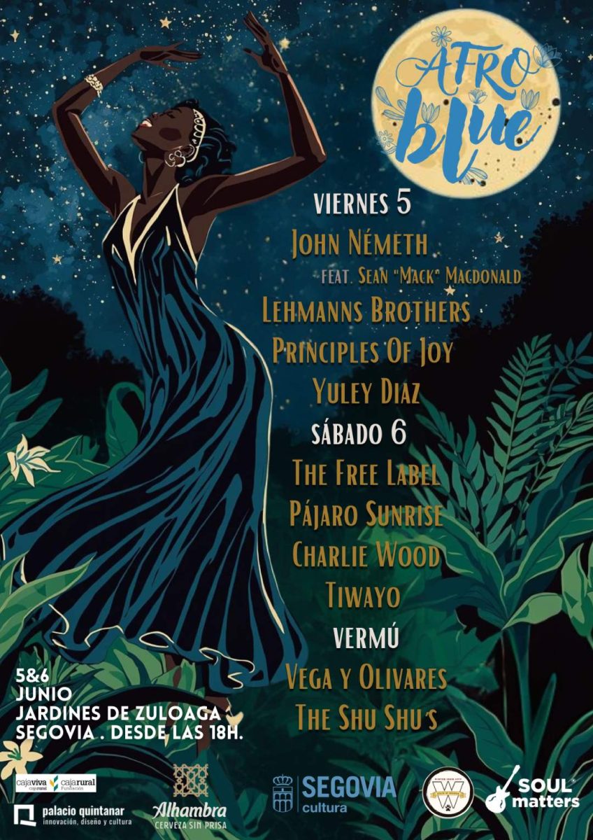 Cartel por días de Afroblue Festival 2026 en Segovia