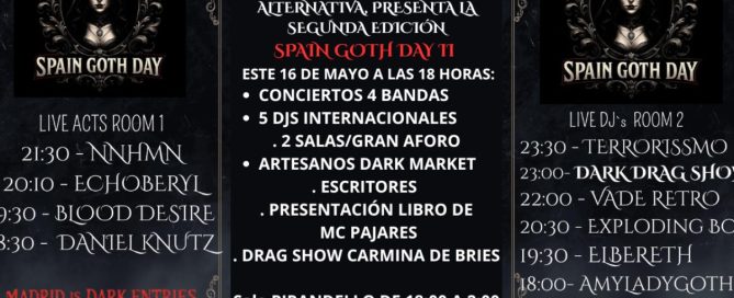 Cartel de Spain Goth Day Fest 2026 en Sala Pirandello de Madrid