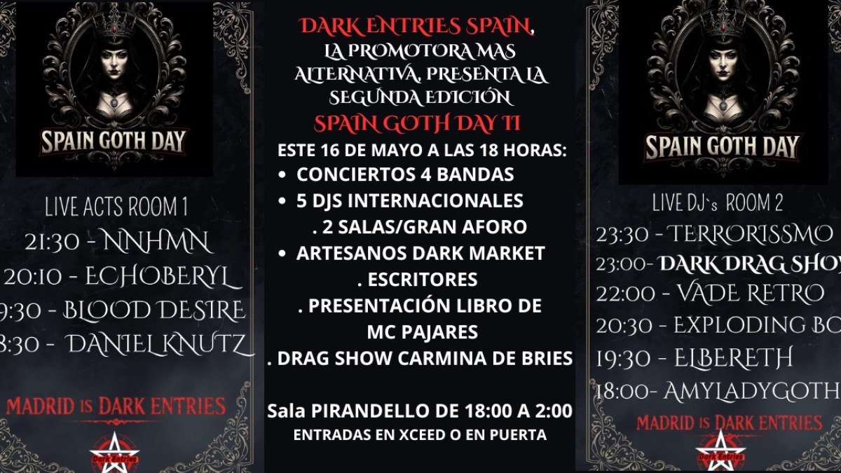 Cartel de Spain Goth Day Fest 2026 en Sala Pirandello de Madrid