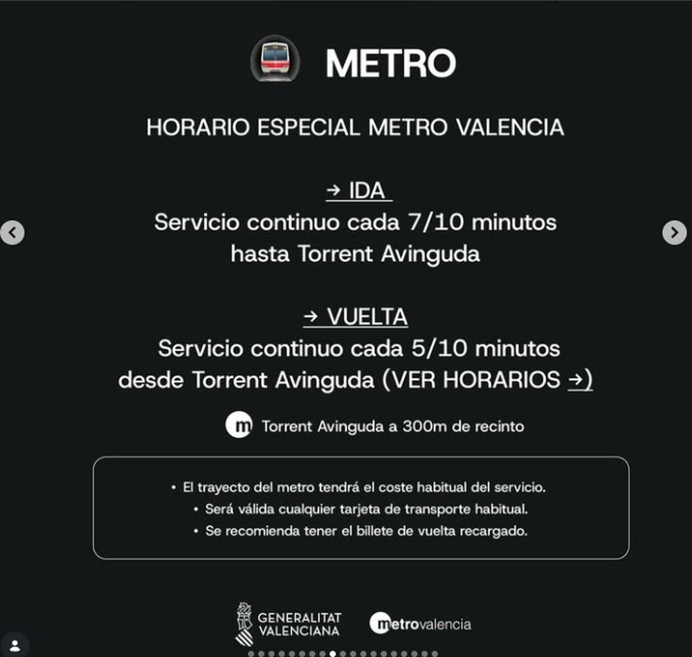 Servicio especial de Metrovalencia para BIGSOUND Valencia 2026