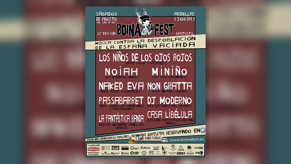 Cartel oficial de Boina Fest 2026 con el lineup completo