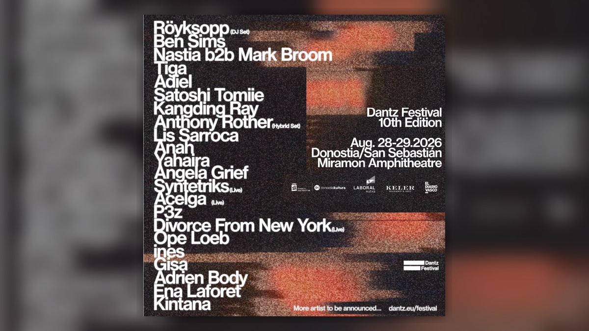 Cartel oficial de Dantz Festival 2026 en Donostia con Ben Sims