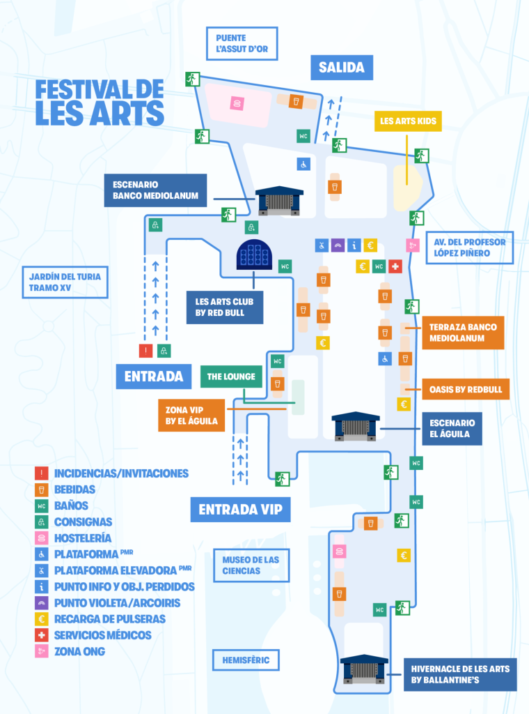 Mapa del recinto de Festival de Les Arts 2026