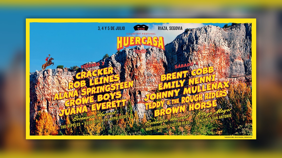 Cartel oficial de Huercasa Country Festival 2026 con reparto por días en Riaza