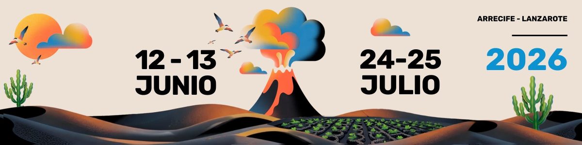 Cartel horizontal de Lava Live Festival 2026 en Lanzarote con fechas y artistas