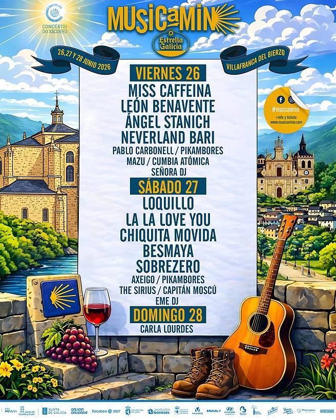 Cartel por dias de Musicamino 2026