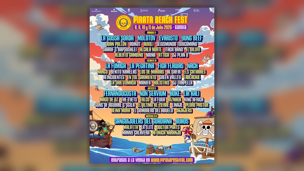 Cartel oficial de Pirata Beach Fest 2026 en Gandia