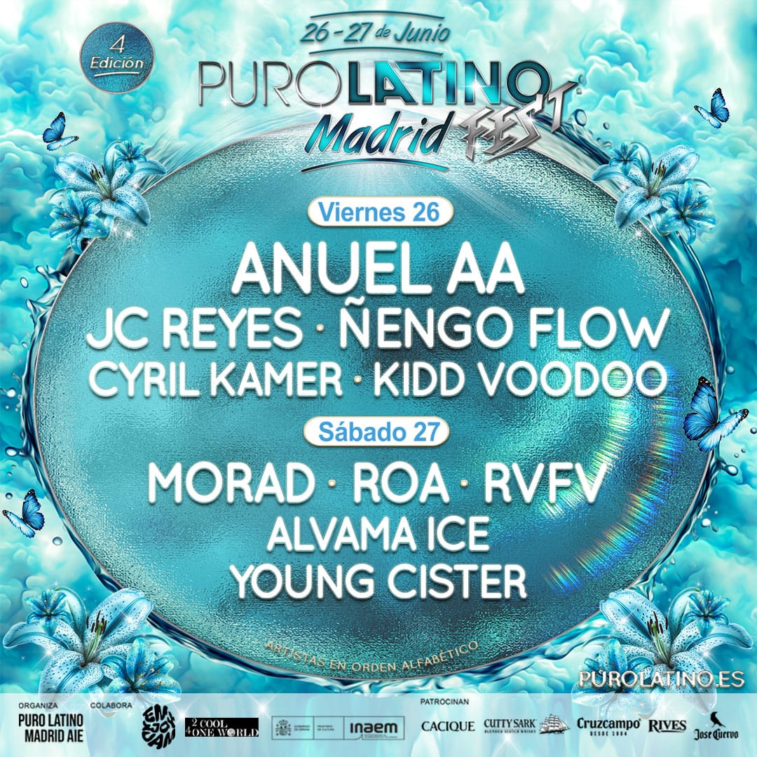 Puro Latino Madrid 2026 reparte el cartel por días entre Anuel AA y Morad en Cantoblanco