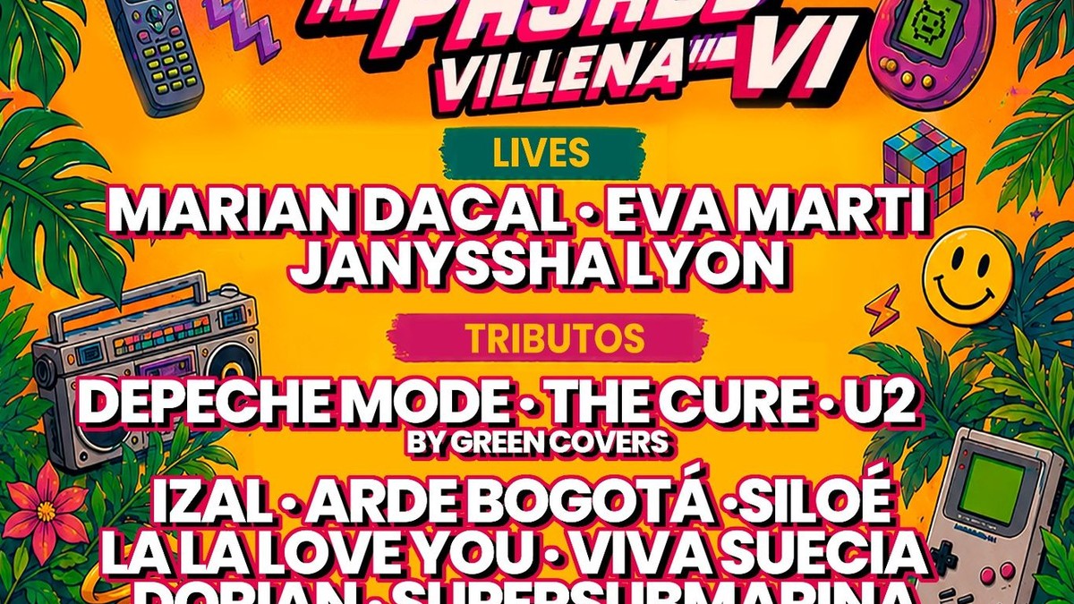 Cartel de Regreso al Pasado VI en Villena 2026 con artistas y tributos de los 80 90 y 2000
