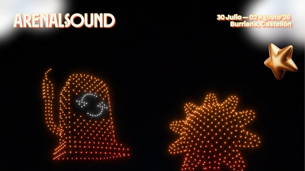 Figuras del espectáculo de drones de Arenal Sound 2026
