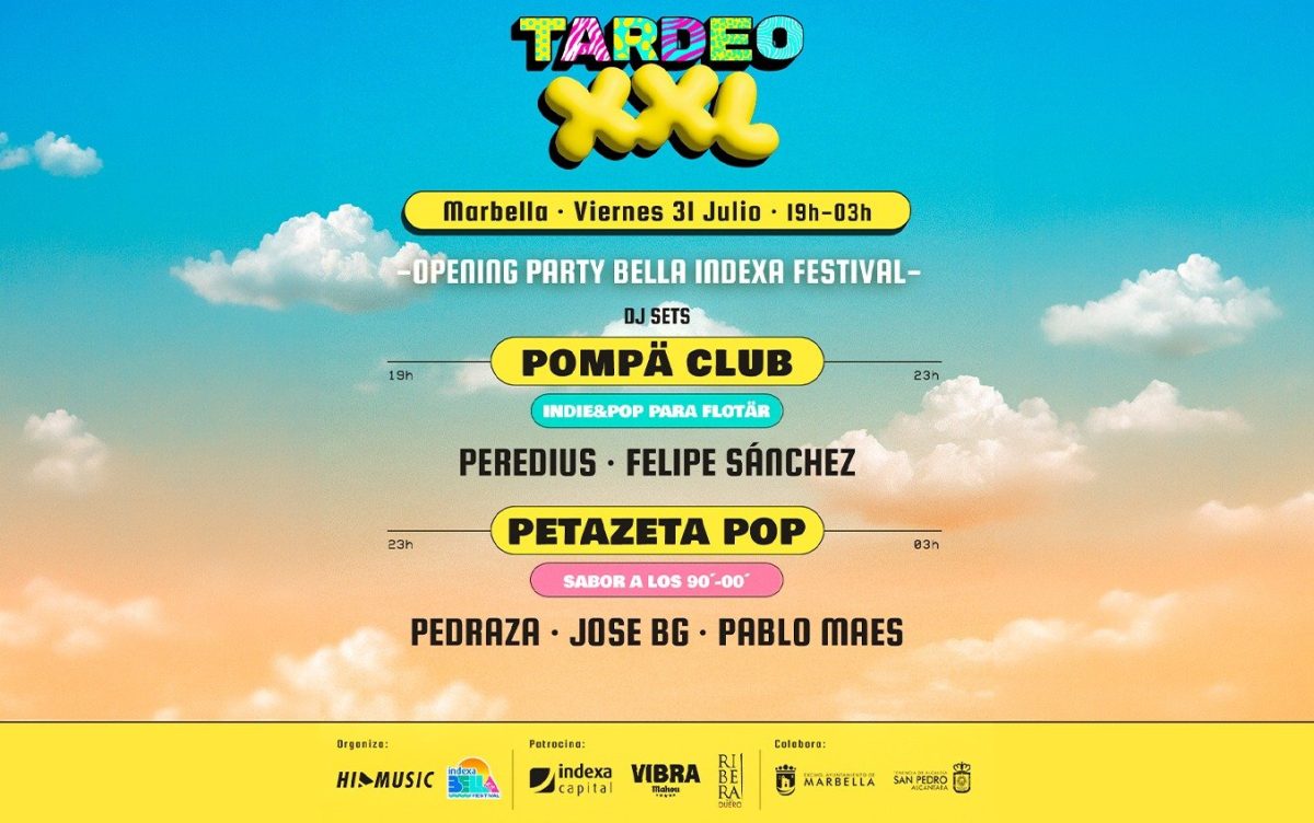 Cartel horizontal de la Opening Party de Bella Indexa Festival 2026 en Marbella