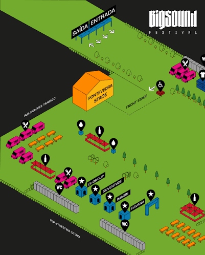 Plano del recinto de BIGSOUND Pontevedra 2026 en Parque de Tafisa