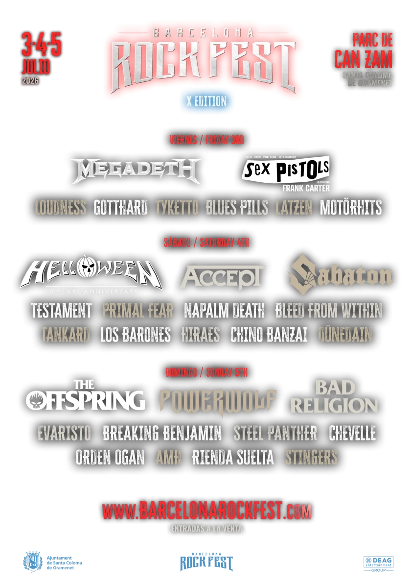Cartel oficial de Barcelona Rock Fest 2026