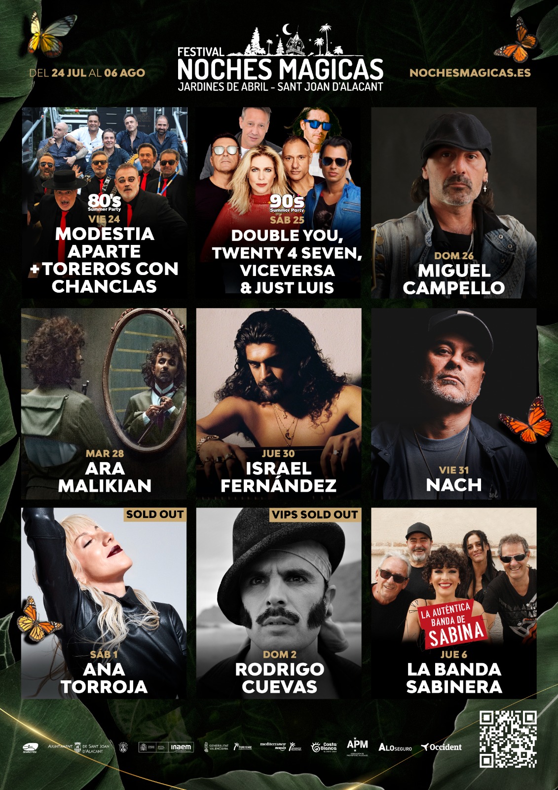 Cartel de Noches Mágicas 2026 con la 90's Summer Party del 25 de julio