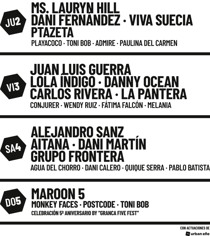 Cartel por días de Granca Live Fest 2026