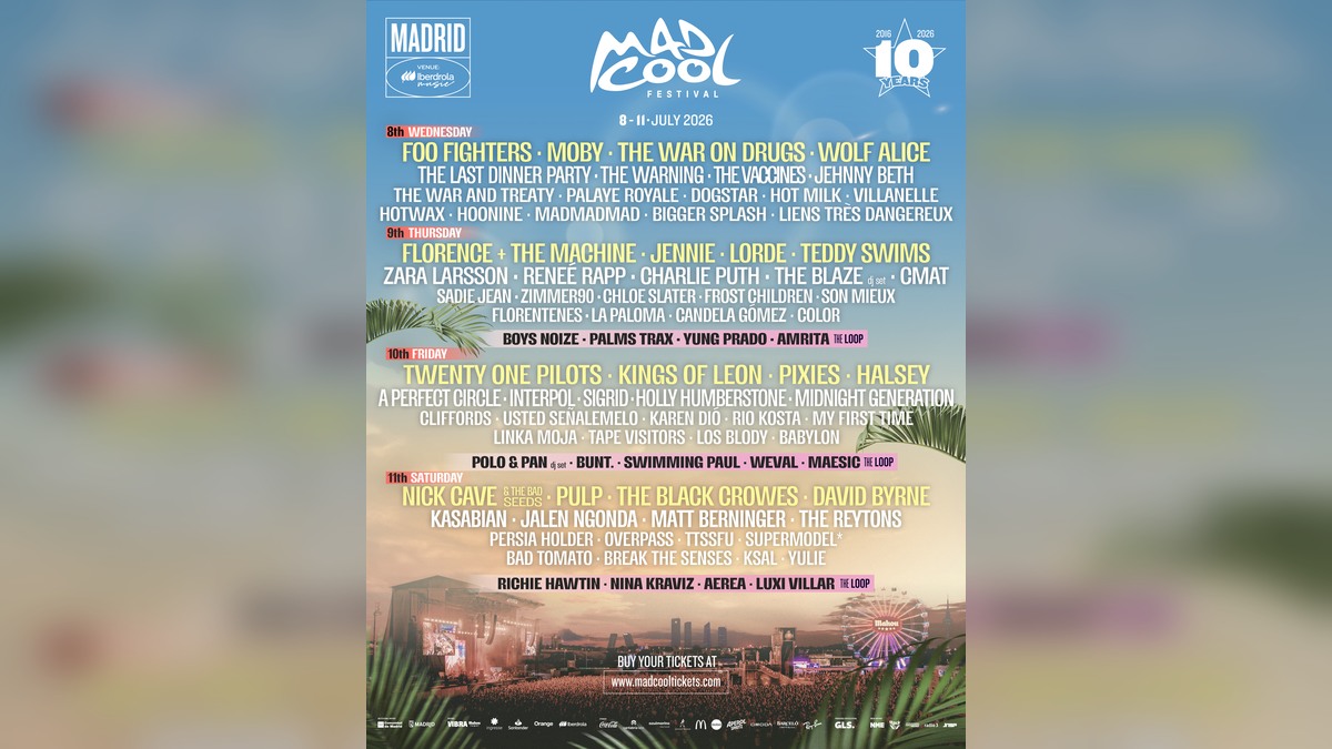 Cartel oficial de Mad Cool Festival 2026
