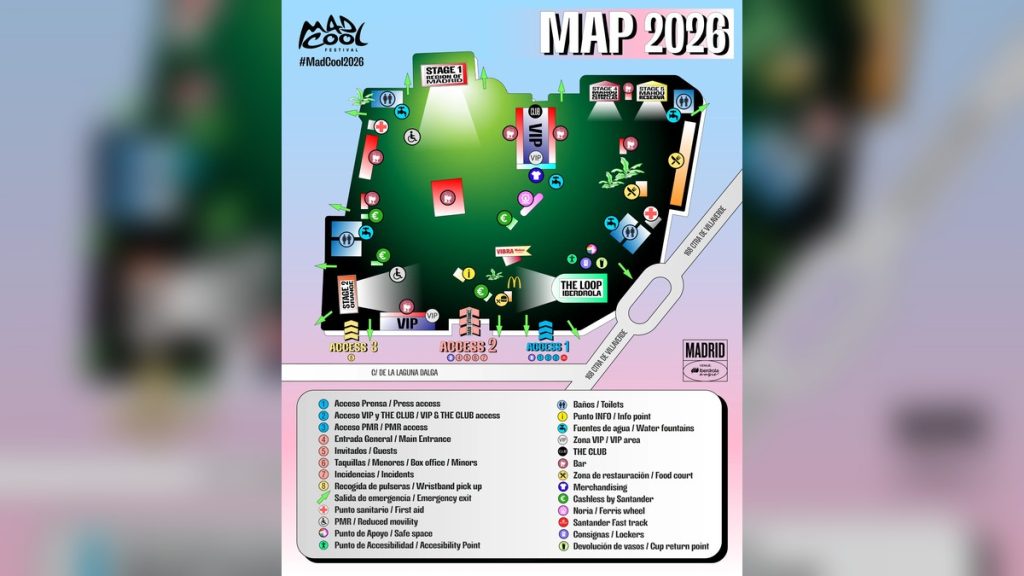 Mapa oficial de Mad Cool Festival 2026