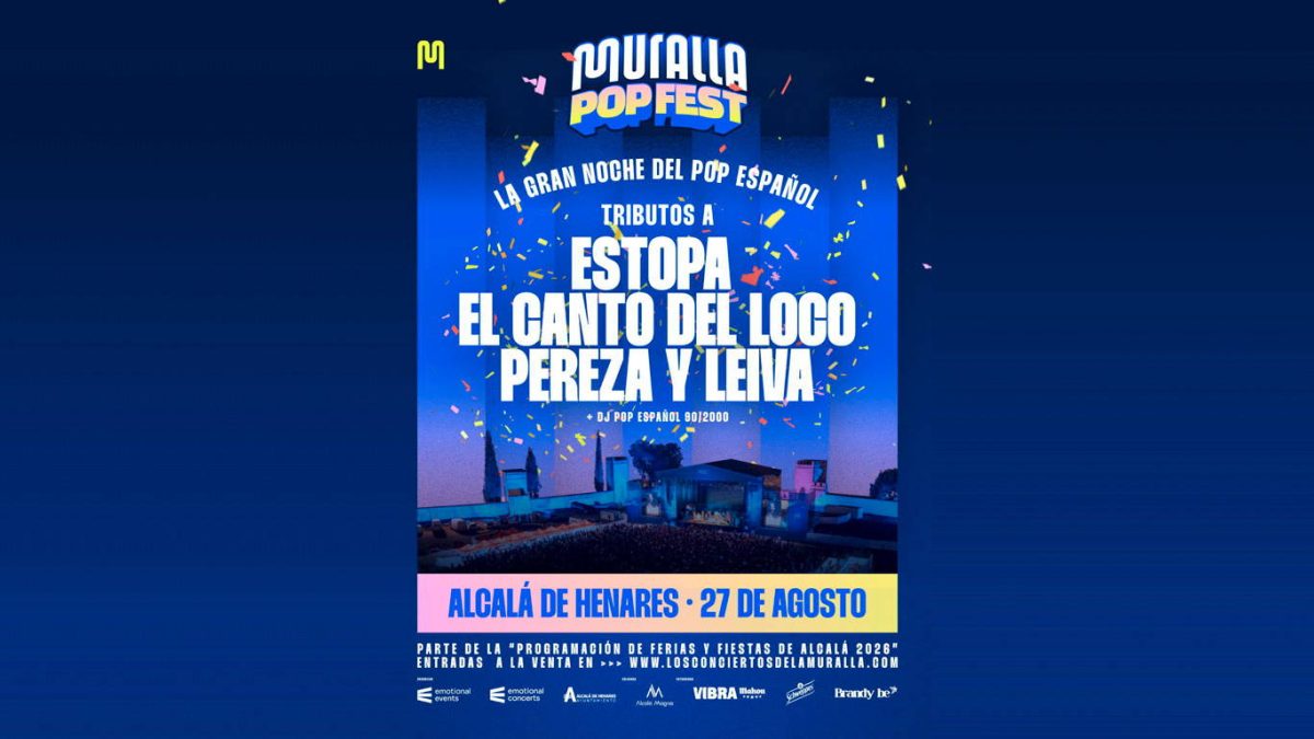 Cartel de Muralla Pop Fest 2026 con tributos a Estopa, El Canto del Loco, Pereza y Leiva