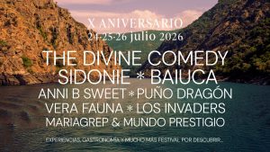 Cartel de Ribeira Sacra 2026 con Baiuca, The Divine Comedy y Sidonie