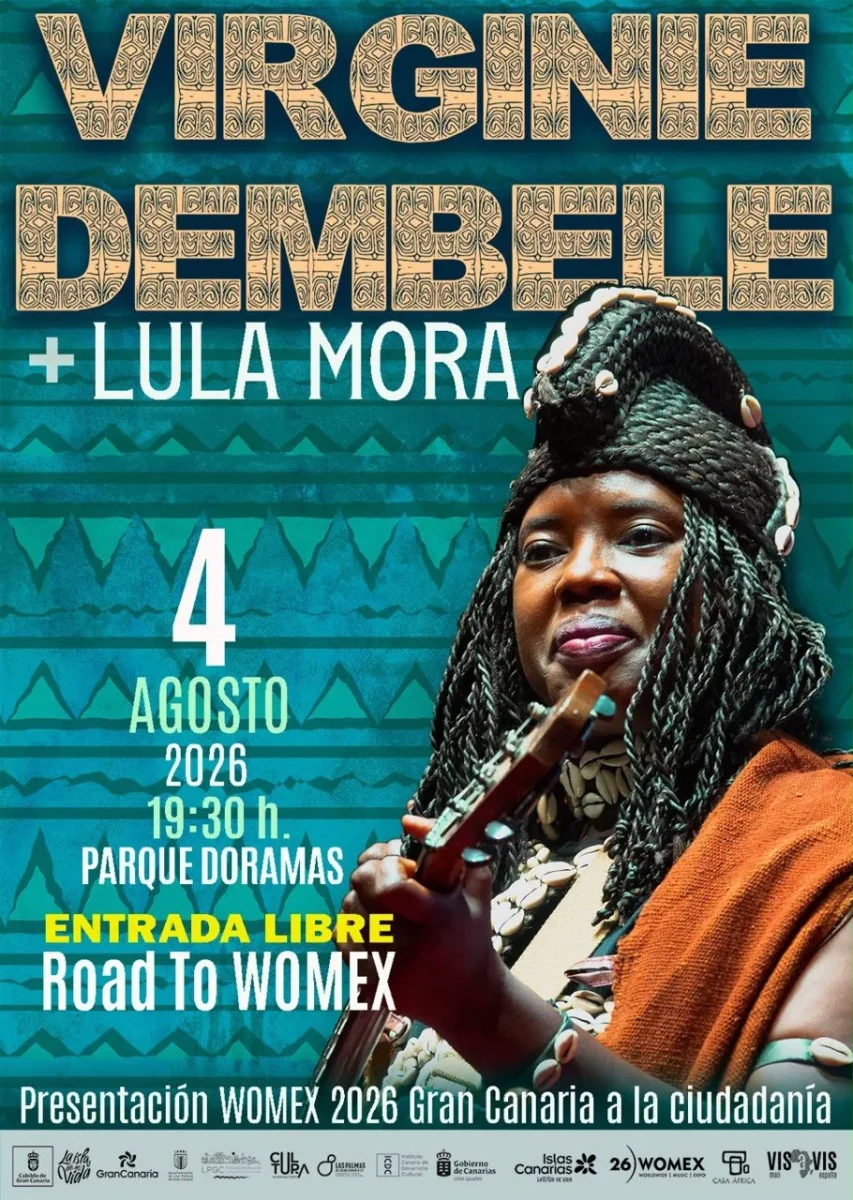 Cartel de Virginie Dembelé y Lula Mora para Road to WOMEX Gran Canaria 2026