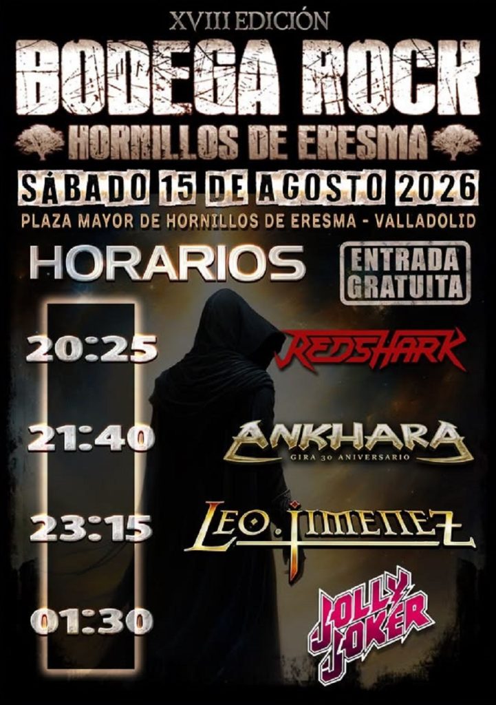 Horarios de Bodega Rock 2026 con Leo Jiménez, Ankhara, RedShark y Jolly Joker