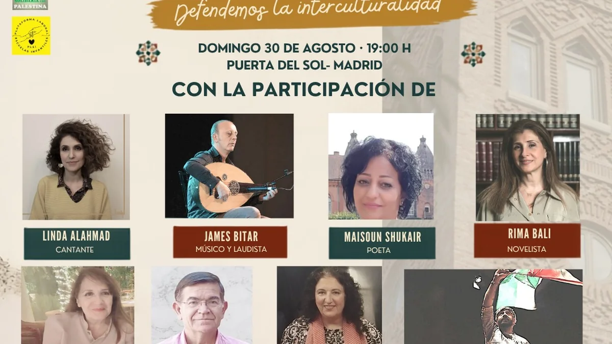 Cartel del Festival de Resistencia por Casa Árabe en la Puerta del Sol