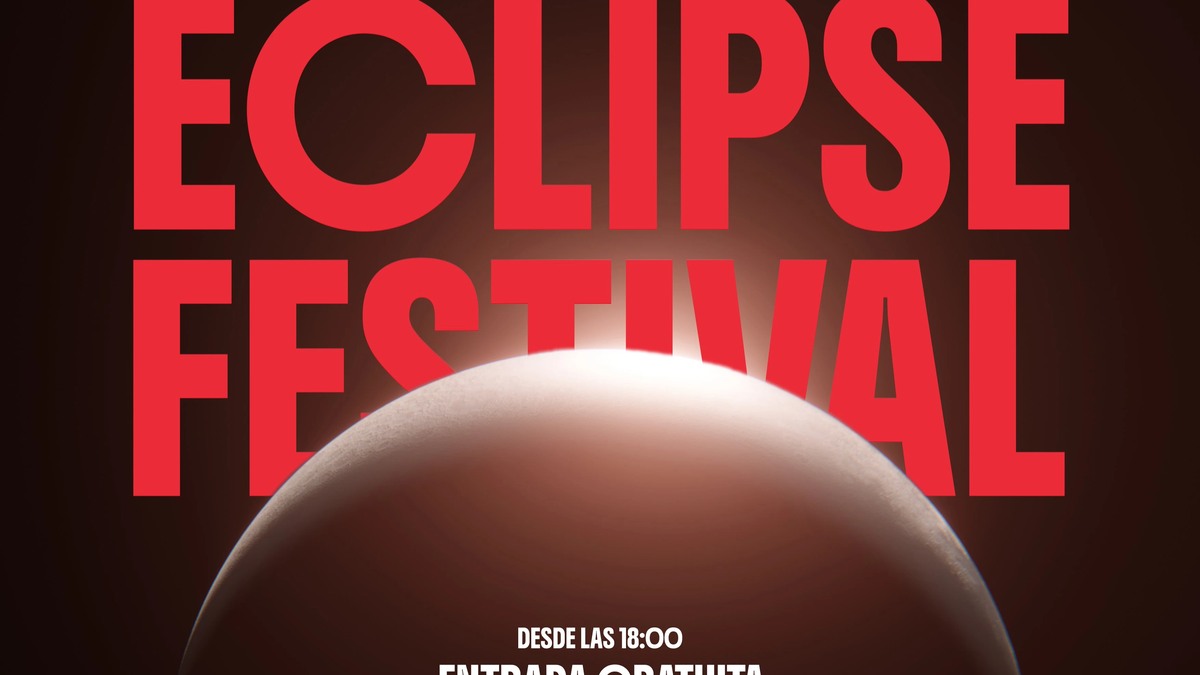 Cartel oficial del Festival del Eclipse Teruel 2026 con una representación del eclipse total