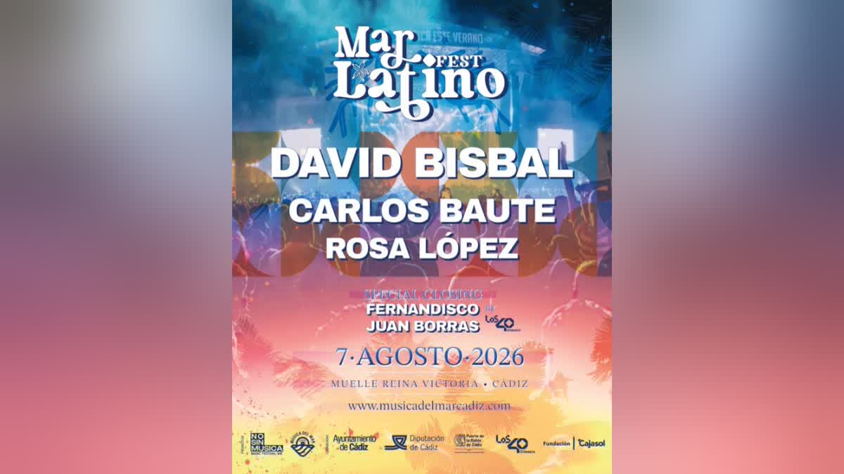 Cartel de Mar Latino Fest 2026 con David Bisbal, Carlos Baute y Rosa López