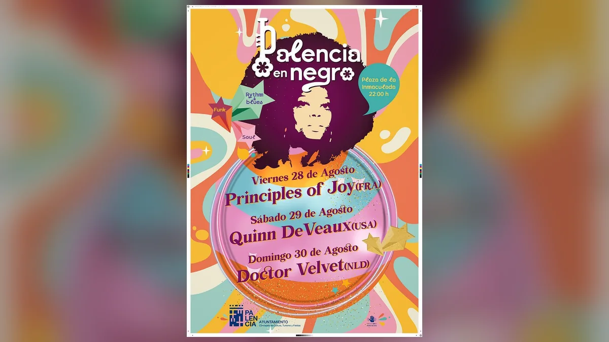 Cartel de Palencia en Negro 2026 con sus tres conciertos