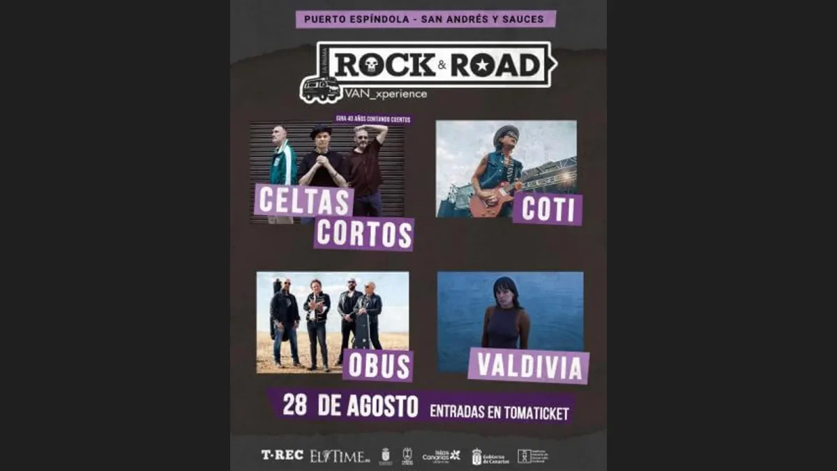 Cartel de Rock & Road 2026 con Celtas Cortos, Coti, Obús y Valdivia