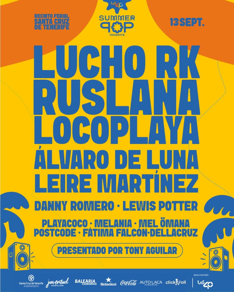 Cartel oficial de Summer Pop Tenerife 2026 con los artistas anunciados.