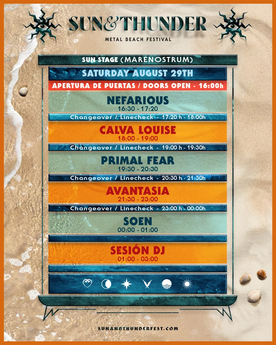 Horarios del sábado de Sun and Thunder 2026