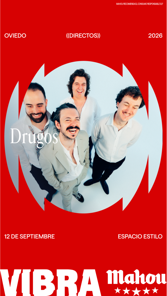 Cartel del concierto de Drugos en Directos Vibra Mahou en Oviedo