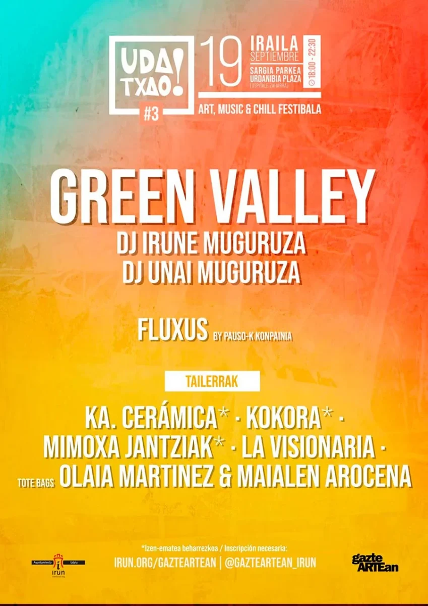 Cartel de UdaTXAO 2026 con Green Valley en Irun