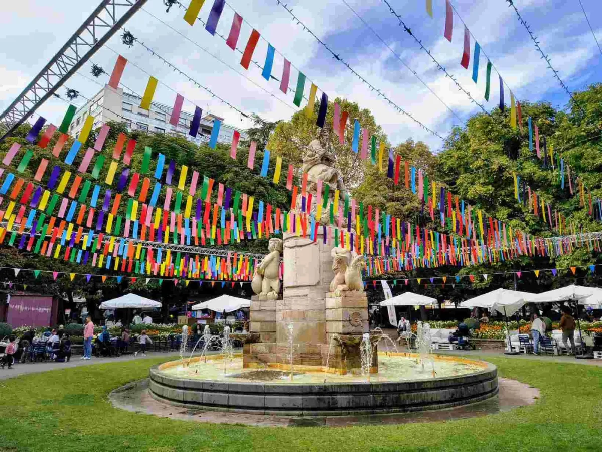 Jardín de San Francisco de León durante una edición de Come y Calle
