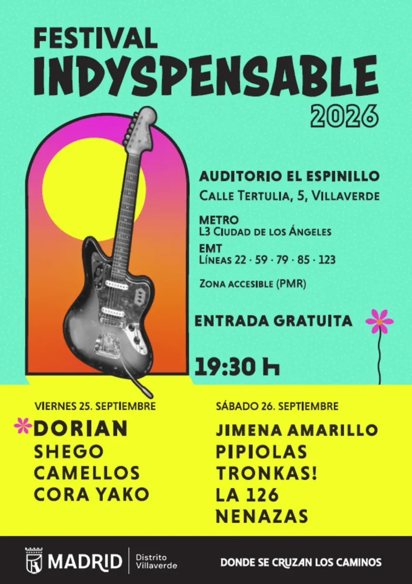 Cartel oficial del festival Indyspensable 2026 en Villaverde