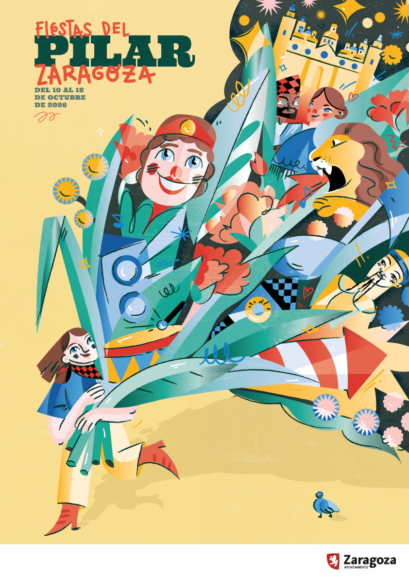 Cartel oficial de las Fiestas del Pilar 2026 en Zaragoza