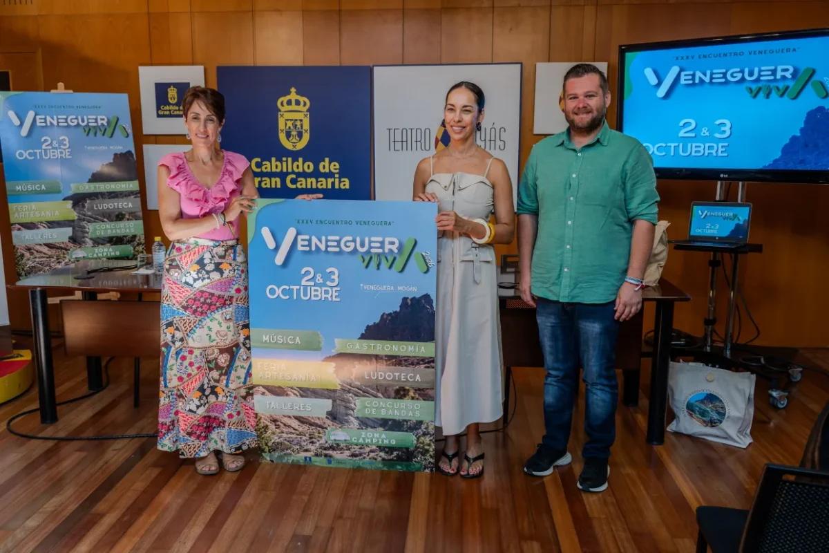 Presentación de Veneguera Viva 2026 con el cartel del encuentro del 2 y 3 de octubre